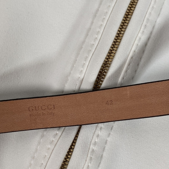 GUCCI SIZE 42 WHITE JACKET WITH BLACK LEATHER BELT - Picture 9 of 10